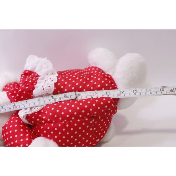 Enco, Victorian, Rabbit, Plush, White Bunny Red Outfit, Vintage ~ 251013-WH 1370 - Picture 3 of 3